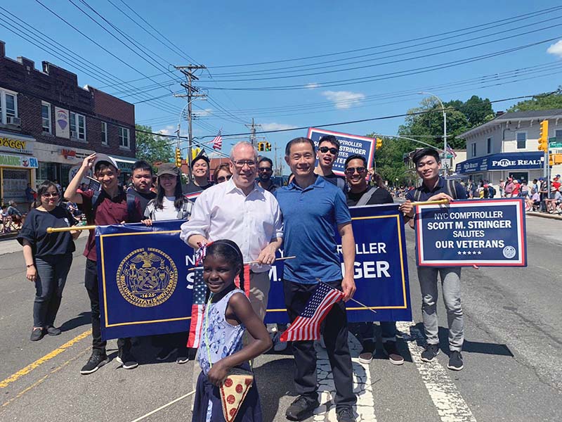 Memorial Day march with NYC Comptroller Stringer